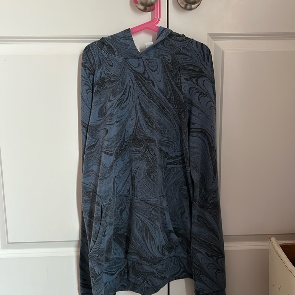 Blue and black tie dye Athleta hoodie